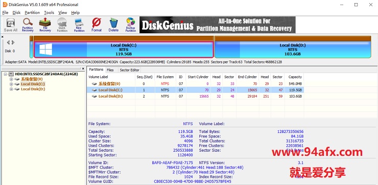 DiskGenius绿色版|DiskGenius（数据恢复软件）v5.0.1英文特别版 免激活码 标签2 标签1 WIN破解软件  第1张