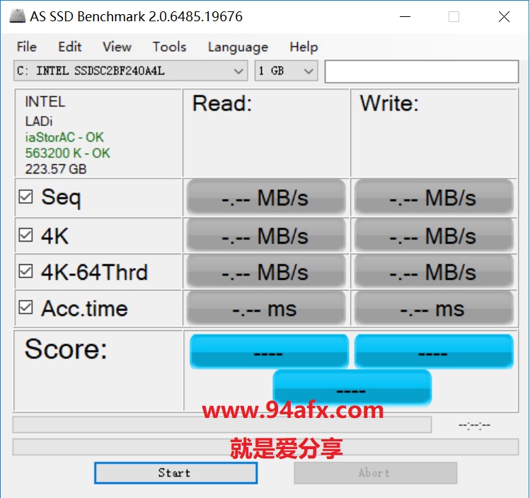 SSD固态硬盘测试工具 AS SSD Benchmark v2.0.6免费版 标签2 标签1 WIN破解软件  第1张